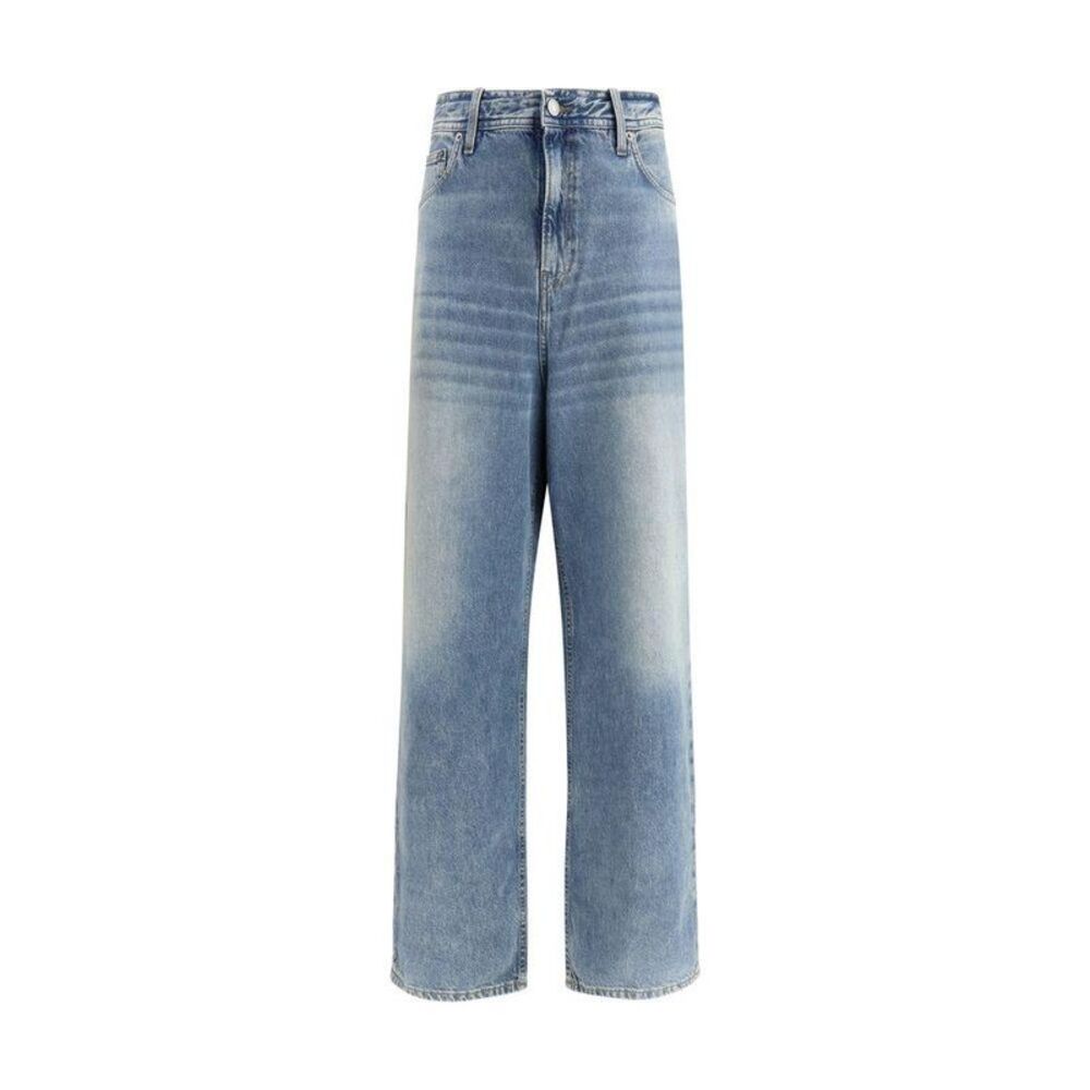 Haikure Men's Wide Leg Denim Jeans Men Blue Bottoms